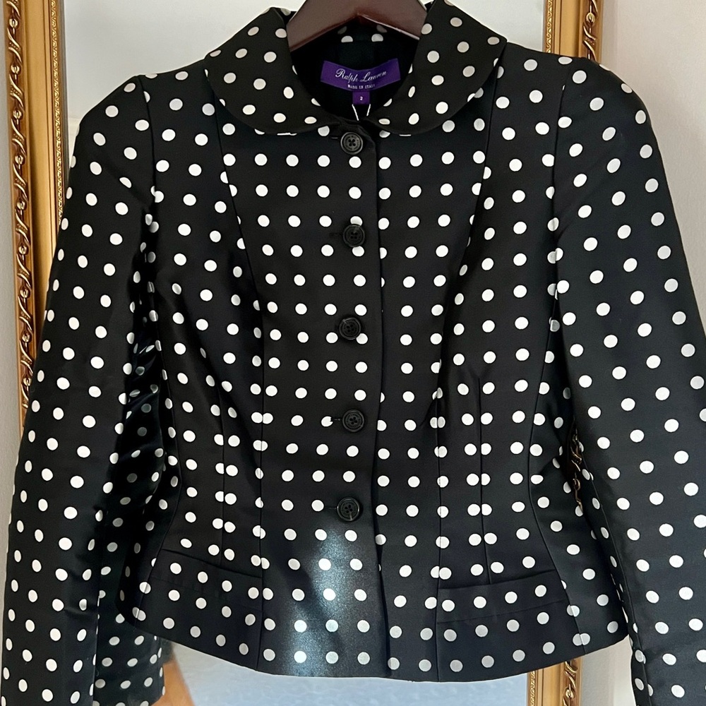 Ralph Lauren Purple Label Polka dot jacket. Size 2. NWT. - Picture 2 of 10